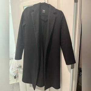 Zara Black Texture Felt Coat